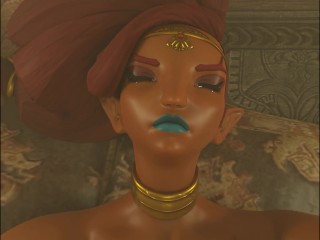 Futa Urbosa Getting big dick sucked by femboy Link