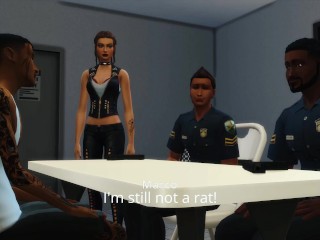 Mega Sims- Cops fuck cheating wife infront of husband (Sims 4)