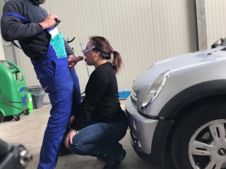 I take the car to the mechanic but pay him with a perfect blowjob...public blowjob with deep throat