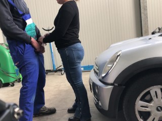 I take the car to the mechanic but pay him with a perfect blowjob...public blowjob with deep throat