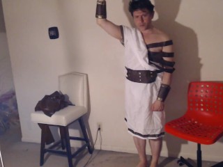 Roman god Disrobed Hunk Jerkoff!