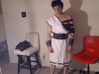 Roman god Disrobed Hunk Jerkoff!
