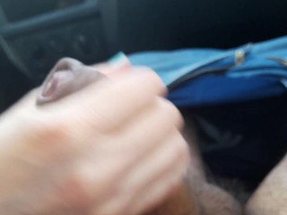 Anne Wünsche gives a blowjob in the car in front of the mall