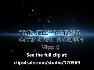 231lb COCK AND BALLS CRUSH IN JELLY SANDALS PREVIEW 2