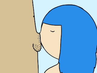 Blue Haired Slut Humiliates Pathetic Tiny Penis And Then Sucks It For Fun