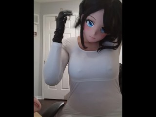 Betty & Miki End! Anime masked girl and your waifu plays with her rubber body! Shy kigurumi pussy!