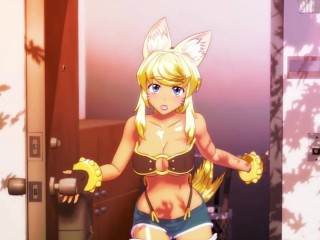 Furry waifu likes fucking in the kitchen after she made breakfast [Wolf Girl With You] / Hentai game