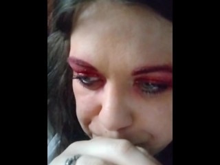 sfw chewing gum smoking fetish with dentures 