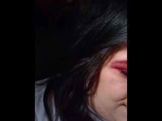 sfw chewing gum smoking fetish with dentures 