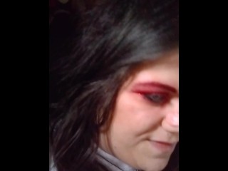 sfw chewing gum smoking fetish with dentures 