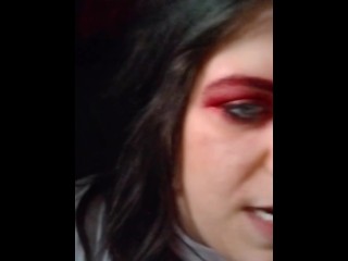 sfw chewing gum smoking fetish with dentures 