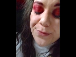 sfw chewing gum smoking fetish with dentures 