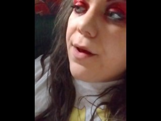 sfw chewing gum smoking fetish with dentures 