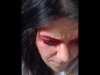 sfw chewing gum smoking fetish with dentures 