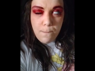 sfw chewing gum smoking fetish with dentures 