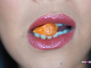 ASMR Eating mandarin and cucumber AstroDomina