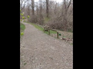 Pulling my dick out on hiking trail