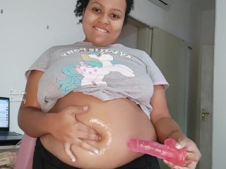 BBW Belly Button Fetish Dildo Play