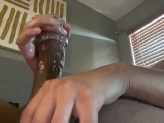 Using my Cock Sleeve to stroke this nut out 