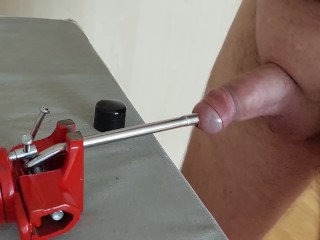 Deep urethral sounding no hands (fixed sounding rod)