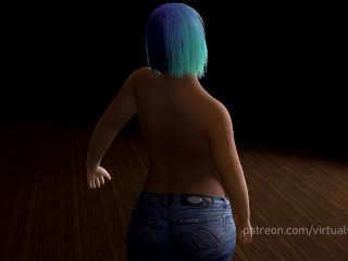 Cute Chubby Milf Orange Shirt MMD Dance