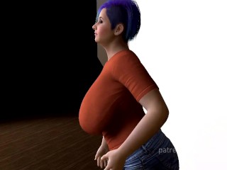 Cute Chubby Milf Orange Shirt MMD Dance