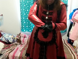 Latex Maid Cosplay Sissy Plushie Hump Vibratior Bondage