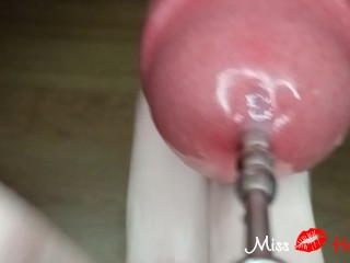 Close up amateur femdom ruined orgasm with urethral sounding. Frenulum stimulation