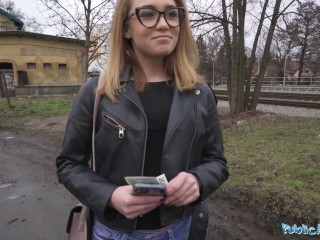 Public Agent - She is just 18 but she knows how to suck and fuck a big dick in a basement
