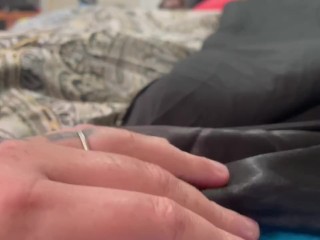 Transman Rubs Big Clit  and Fingers Hole Until He Cums