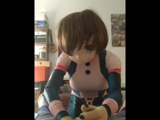 Ochaco Uraraka helping a fan to feel a bit better ^-^ (cosplay facial cumshot) - Shirotaku Kigurumi