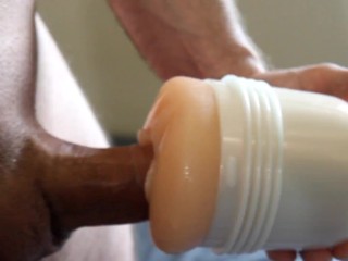 French guy fucks and creampies his Fleshlight (moans & dirty talk) AGAIN