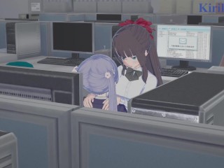 Hifumi Takimoto and Aoba Suzukaze have intense futanari sex - New Game! Hentai