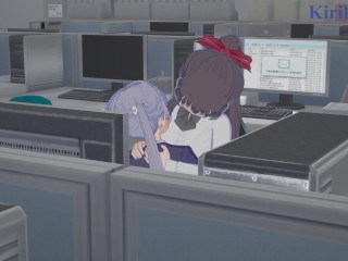 Hifumi Takimoto and Aoba Suzukaze have intense futanari sex - New Game! Hentai