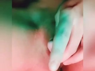 The girl brings herself to orgasm with a viboator