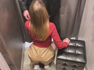Sucked off by a stranger. Tried on new things and jerked off in the Fitting Room!