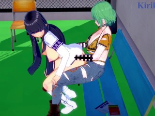Ikaruga and Hikage have intense futanari sex on a deserted rooftop. - Senran Kagura Hentai