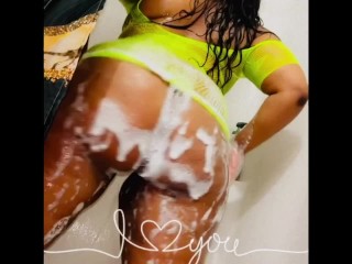 SOAP SUDS 🧼 Isn't The Only BUBBLE 🍑 On Her (Soapy Shower Twerk)