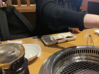 淫乱OLが休日に1人で焼肉を食べる①