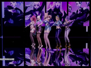 [MMD] K/DA - The Baddest Striptease KDA Ahri Akali Kaisa Evelynn Seraphine 4K 60FPS