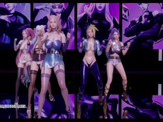 [MMD] K/DA - The Baddest Striptease KDA Ahri Akali Kaisa Evelynn Seraphine 4K 60FPS