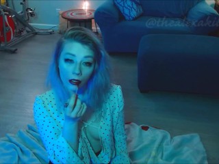 Rainy Mood: Leather Jacket, Wet Titties + Red Lips