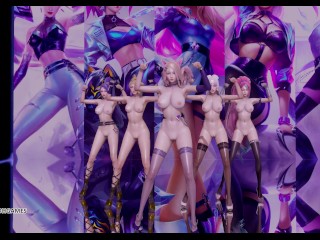 [MMD] Everglow - Dun Dun Striptease Ahri Akali Kaisa Evelynn Seraphine KDA All Out 4K 60FPS