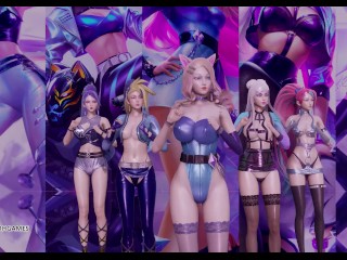 [MMD] Everglow - Dun Dun Striptease Ahri Akali Kaisa Evelynn Seraphine KDA All Out 4K 60FPS