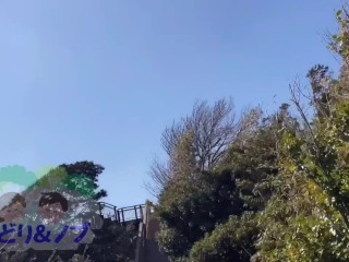 観光地でおっぱいを露出する美人日本人女性 Vol.5