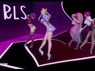 [MMD] TAHITI - Phone Number Sexy Kpop Striptease Ahri Akali Kaisa Evelynn Seraphine KDA 4K 60FPS