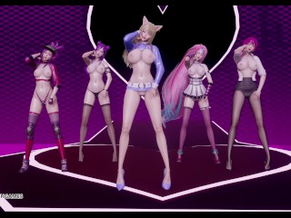 [MMD] TAHITI - Phone Number Sexy Kpop Striptease Ahri Akali Kaisa Evelynn Seraphine KDA 4K 60FPS