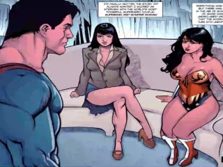 Supertryst - Superman impregnated Wonder woman and Lois Lane in Hot FFM Threesome