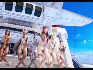 [MMD] Red Velvet - Red Flavor Nude Kpop Dance Dva Mercy Pharah Mei Widowmaker Symetra Overwatch