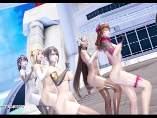 [MMD] Red Velvet - Red Flavor Nude Kpop Dance Dva Mercy Pharah Mei Widowmaker Symetra Overwatch